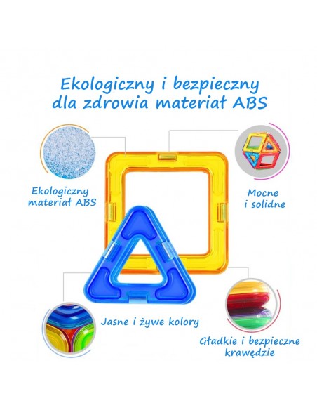 Klocki magnetyczne 3D konstrukcyjne zestaw 59 elementów