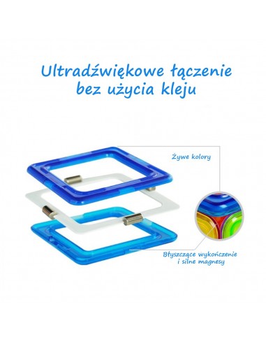 Klocki magnetyczne 3D konstrukcyjne zestaw 78 elementów