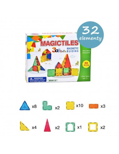 Klocki magnetyczne crystal 3D 32 elementy