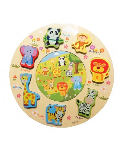 Puzzle kształty okrągłe dżungla