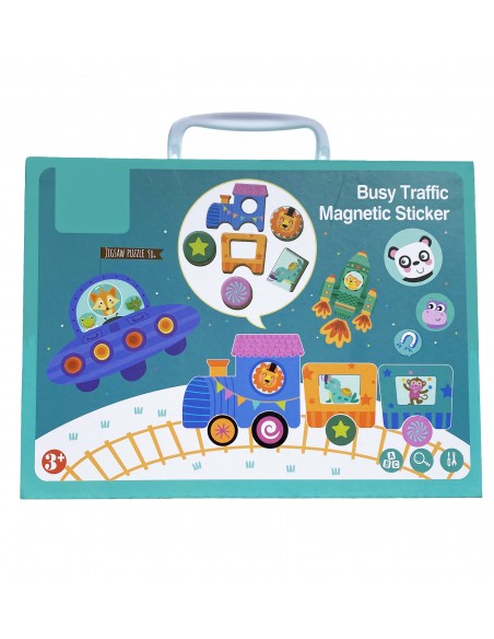Puzzle magnetyczne pojazdy w walizce tablica