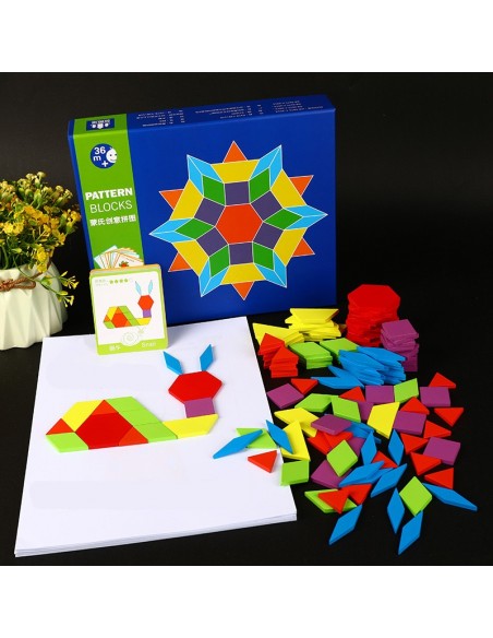 Gra układanka klocki puzzle drewniane Montessori