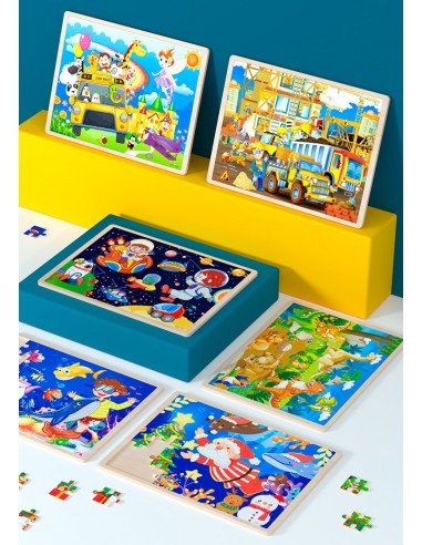 Puzzle drewniane "Wesoły autobus"