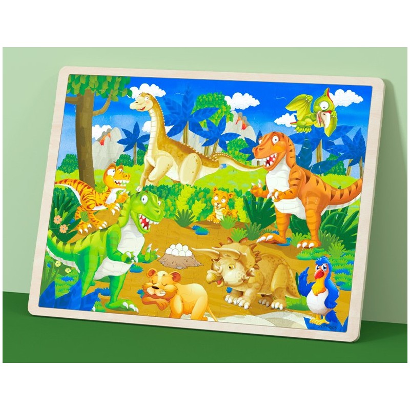 Puzzle drewniane "Dinozaury"