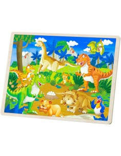 Puzzle drewniane "Dinozaury"