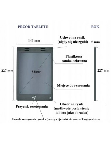 Cyfrowy TABLET DO RYSOWANIA znikopis...