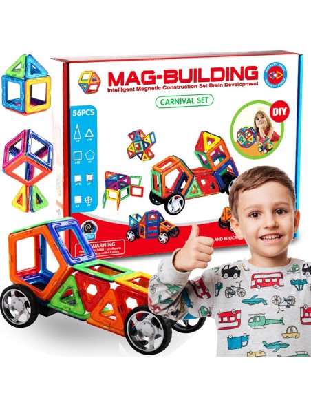 Klocki magnetyczne konstrukcyjne zestaw 56 el. 628