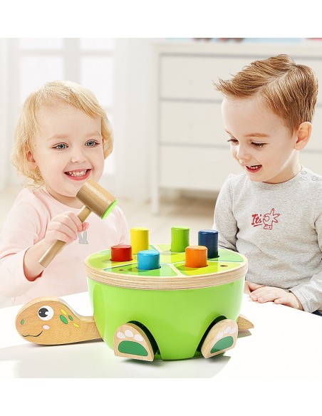 DREWNIANY WBIJAK PRZEBIJAK KOSTKA EDUKACYJNA ŻÓŁW