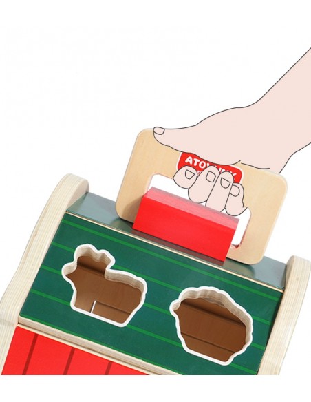 SORTER DREWNIANY FARMA KOSTKA EDUKACYJNA ZWIERZĘTA