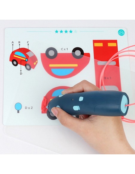 DŁUGOPIS DRUKARKA 3D PEN BEZPIECZNY ZESTAW + WZORY NIEBIESKI