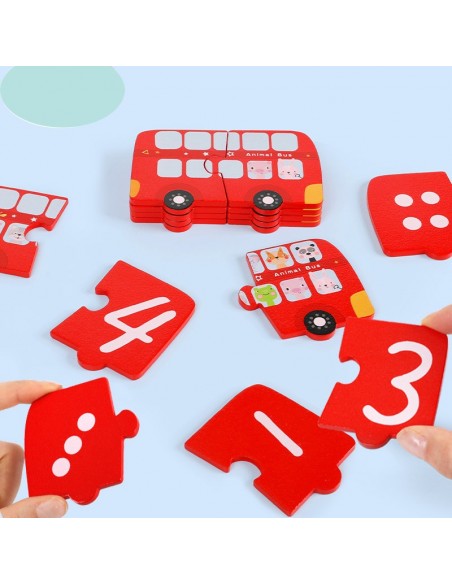 PUZZLE DREWNIANE GRA MATEMATYCZNA LOGICZNA NAUKA LICZENIA JHTOY-982