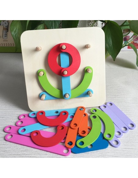 DREWNIANA UKŁADANKA MONTESSORI LOGICZNA PUZZLE GRA