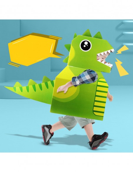 KOSTIUM STRÓJ DINOZAURA DLA DZIECI Z KARTONU ZRÓB TO SAM