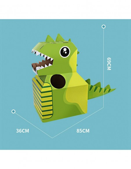 KOSTIUM STRÓJ DINOZAURA DLA DZIECI Z KARTONU ZRÓB TO SAM