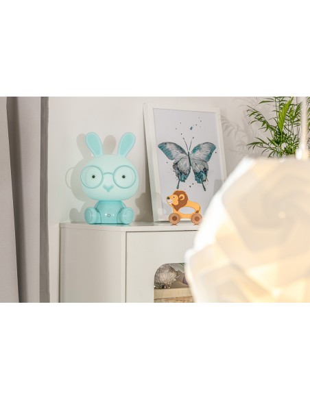 LAMPA LAMPKA BIURKOWA NOCNA DLA DZIECI KRÓLIK LED NIEBIESKA