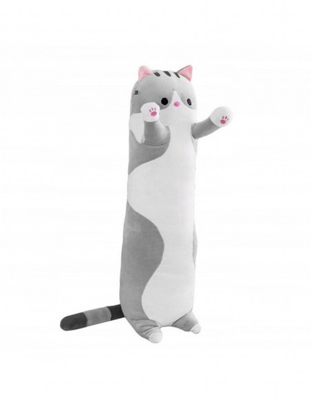 MASKOTKA PLUSZAK PODUSZKA SIWY KOT DŁUGI 70 cm