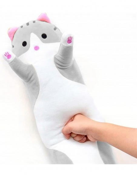 MASKOTKA PLUSZAK PODUSZKA SIWY KOT DŁUGI 70 cm
