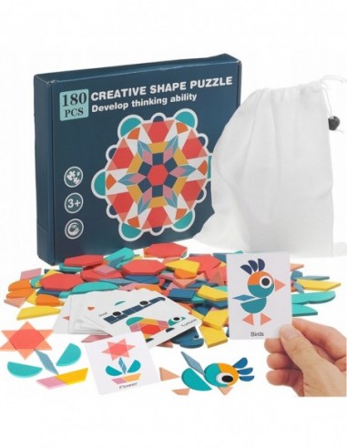 UKŁADANKA KLOCKI PUZZLE DREWNIANE...