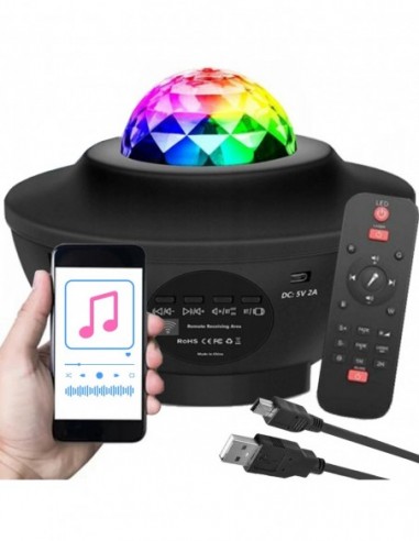 PROJEKTOR GWIAZD GŁOŚNIK BLUETOOTH...