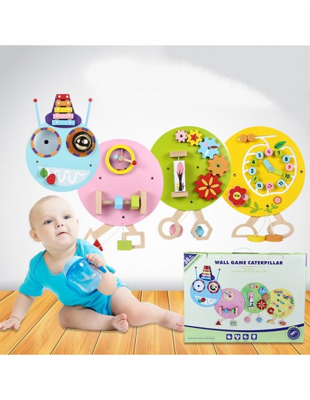 DUŻA TABLICA SENSORYCZNA MANIPULACYJNA MONTESSORI STONOGA