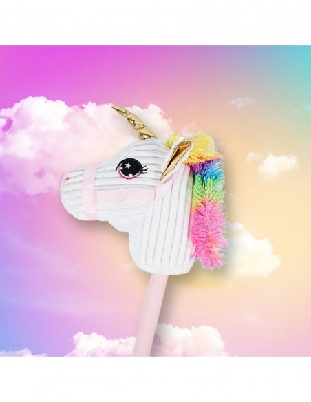GŁOWA KONIA JEDNOROŻCA PLUSZOWA NA KIJU HOBBY HORSE BEZ DŹWIĘKU