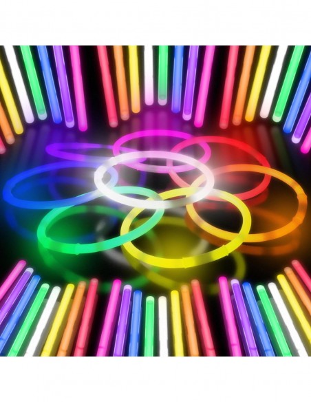 Świecące Bransoletki Fluorescencyjne Opaski Światło Chemiczne 100 Pałeczki