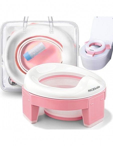 NICEKIDS nocnik antypoślizgowy 3w1 nakładka na wc sedes deskę sedesową różowy
