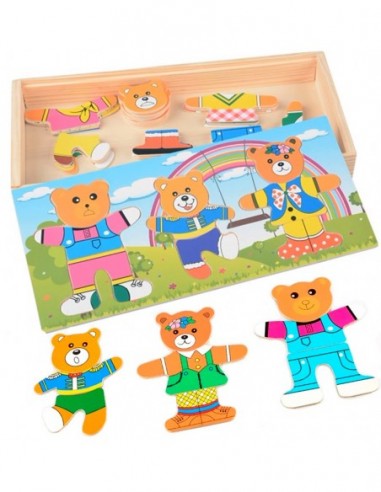 DREWNIANA UKŁADANKA PUZZLE UBIERANKA...