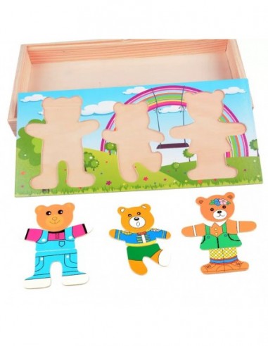 DREWNIANA UKŁADANKA PUZZLE UBIERANKA...
