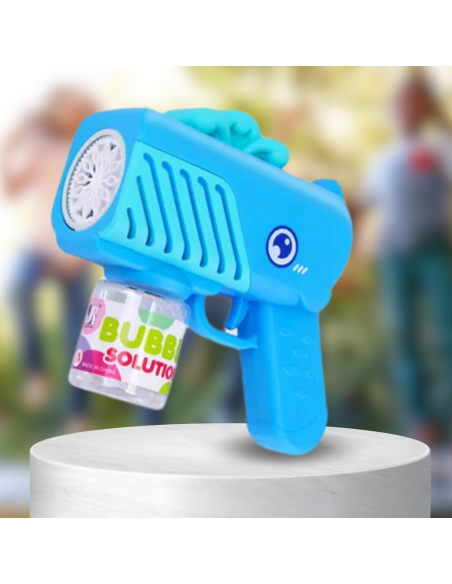 PISTOLET NA BAŃKI MYDLANE Aparat DO TWORZENIA BANIEK MYDLANYCH + PŁYN NIEBIESKI WIELORYB