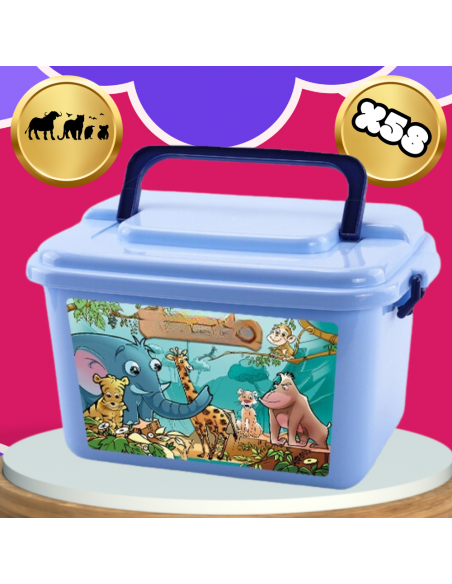 FIGURKI ZESTAW ZWIERZĄTEK ZOO FIGUREK DZIKIE SAFARI KUFEREK 58EL DLA DZIECI