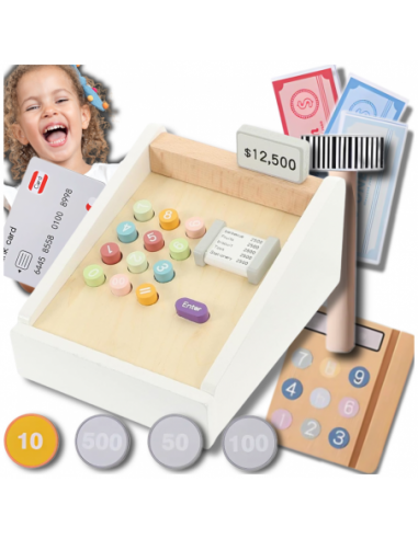 Drewniana Kasa Fiskalna Sklepowa Dla...