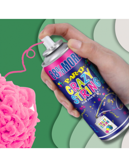 SERPENTYNA KONFETTI W SPRAYU NEON NA URODZINY IMPREZĘ RÓŻOWY 250 ML