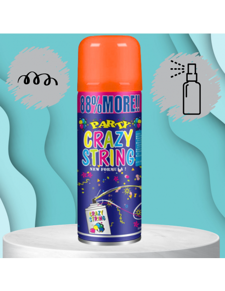 SERPENTYNA KONFETTI W SPRAYU NEON NA URODZINY IMPREZĘ POMARAŃCZOWY 250 ML