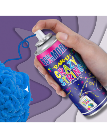 SERPENTYNA KONFETTI W SPRAYU NEON NA URODZINY IMPREZĘ NIEBIESKI 250 ML