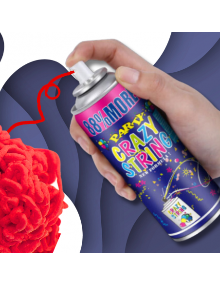 SERPENTYNA KONFETTI W SPRAYU NEON NA URODZINY IMPREZĘ CZERWONA 250 ML
