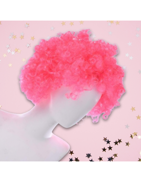 PERUKA WŁOSY RÓŻOWE AFRO KARNAWAŁ PARTY FOTOBUDKA PANIEŃSKI URODZINY