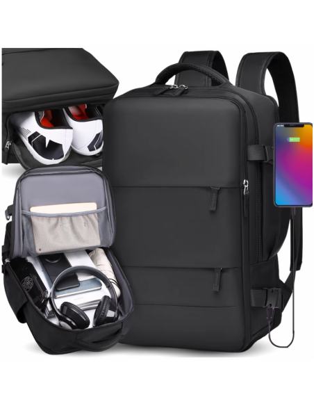PLECAK DO SAMOLOTU PODRÓŻNY WIZZAIR 40x30x20 BAGAŻ PODRĘCZNY KABINOWY USB