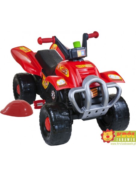 Duży Quad na pedały z kaskiem - czerwony