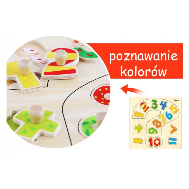 Układanka drewniana z pinezkami Cyferki