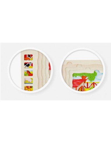 Duże puzzle warstwowe farma