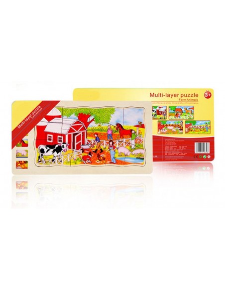 Duże puzzle warstwowe farma