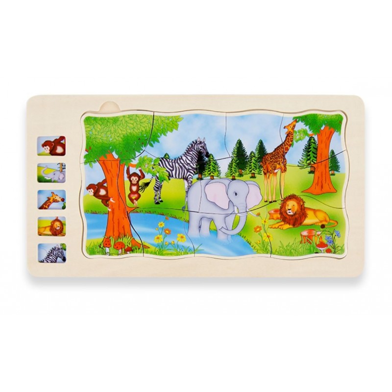 Duże puzzle warstwowe dzikie zwierzęta