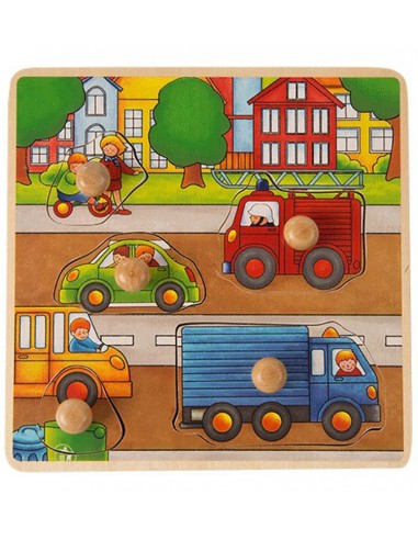 Drewniana układanka, puzzle z pinezkami ciężarówka