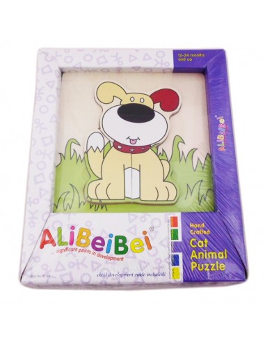 Drewniane puzzle - piesek