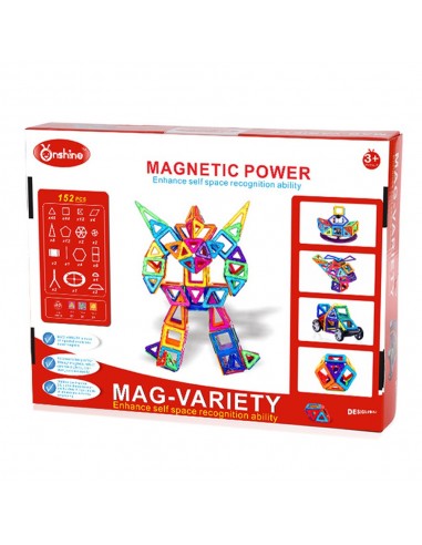 Klocki magnetyczne Onshine 152szt. + karty 