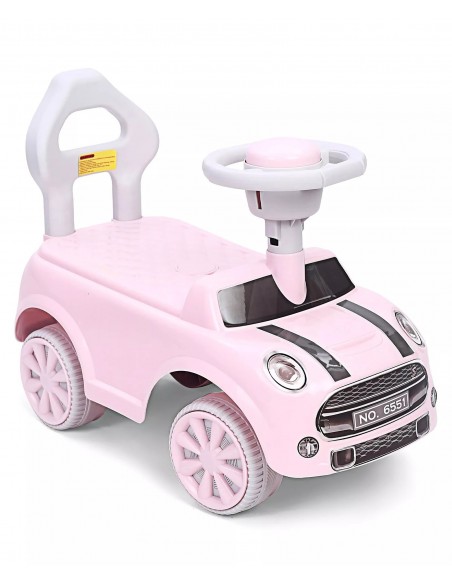 Jeździk MINI COOPER chodzik pchacz różowy