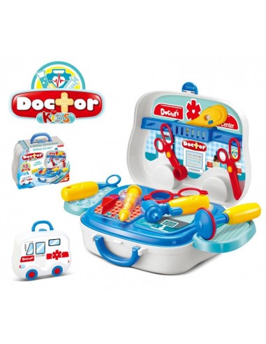 Zestaw MAŁY DOKTOR lekarz na kółkach  walizka ambulans
