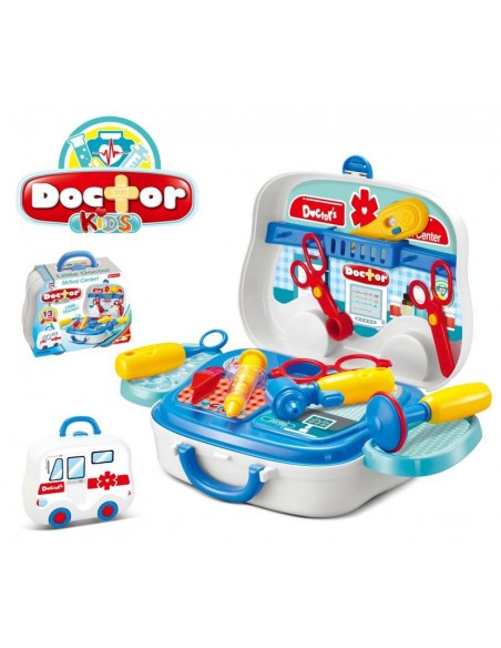 Zestaw MAŁY DOKTOR lekarz na kółkach  walizka ambulans